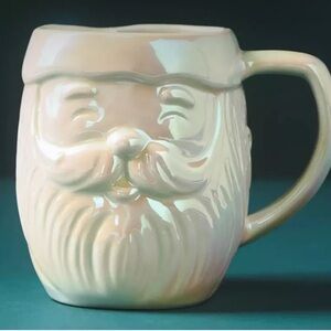 Anthropologie Pearl Merry Luster Santa Claus Stoneware Mug Chrsitmas